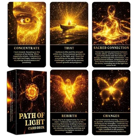 Last Chancen! TAROT Path of Light Golden Oracle Card Decl Tarot - Picture 2 of 7